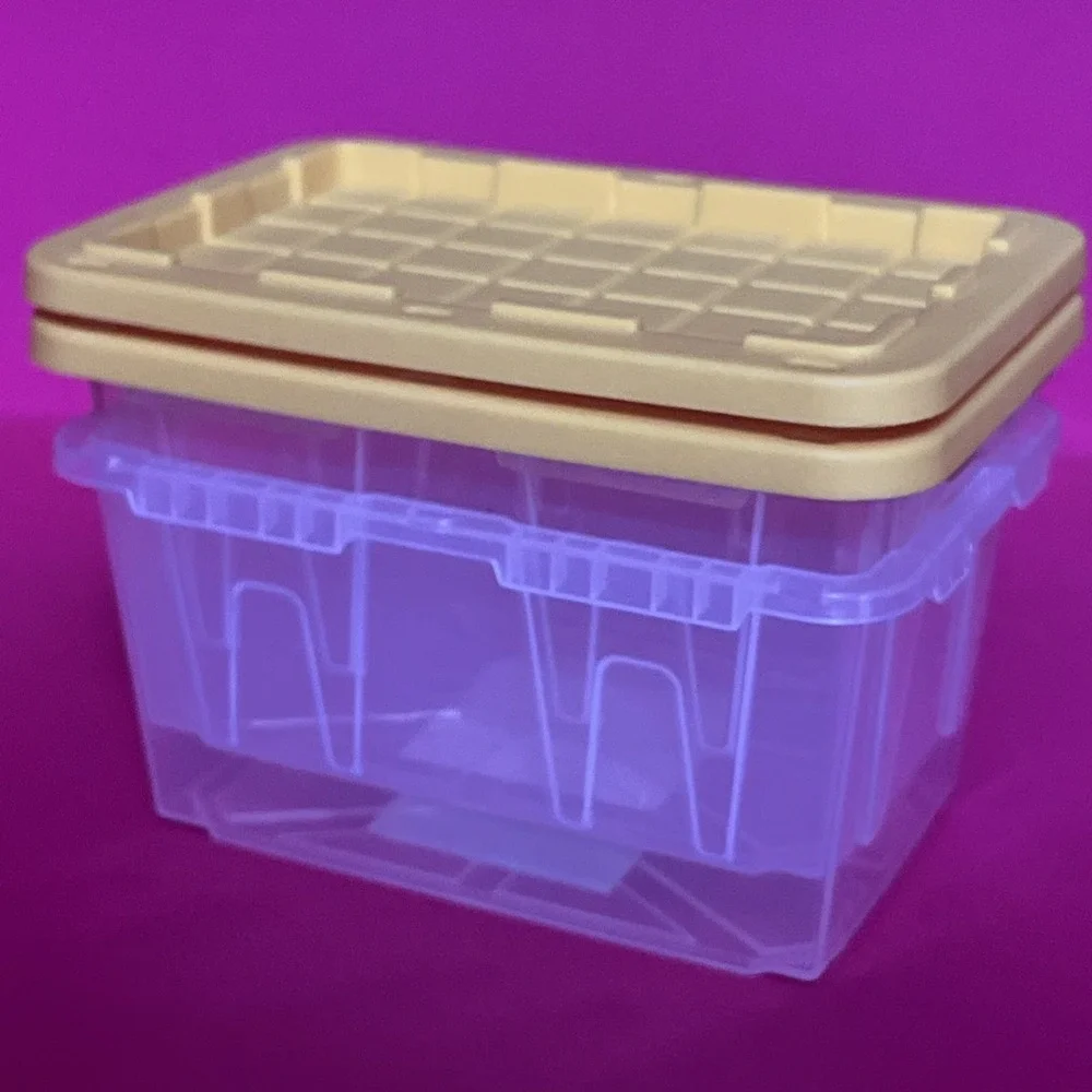 2 Lowe's Clear Mini Teeny Totes With Yellow Cover Lid 4.8